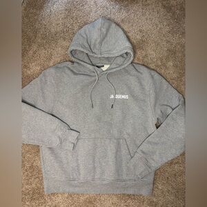 Jacquemus Gray Logo Pullover Hoodie